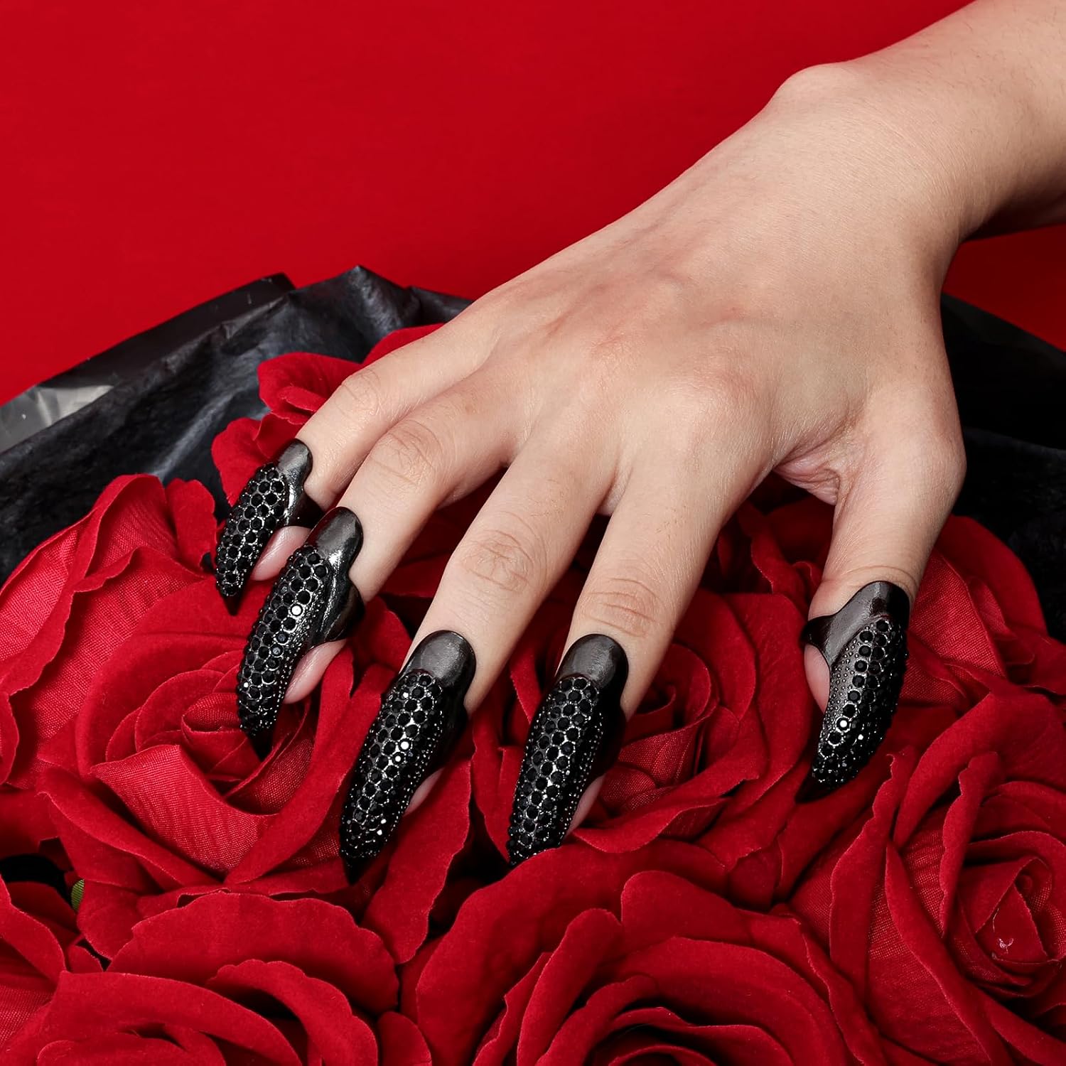 10 Pcs Fake Nails Ring Set for Halloween