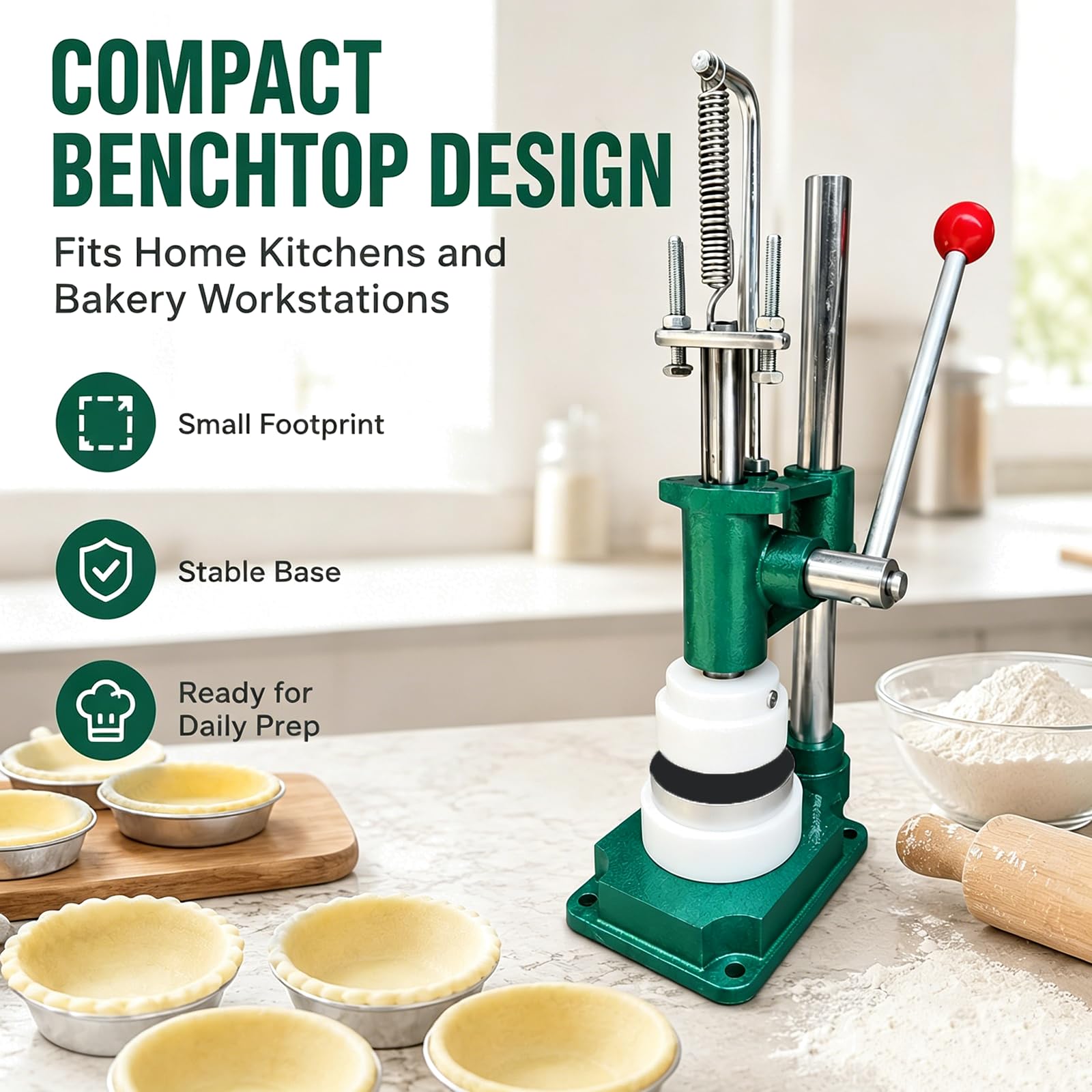 Manuelle Eierkuchenpresse, antihaftbeschichtet, für einheitliche Eierkuchen, Törtchen und Muffins, Größe 100 x 97 x 24 mm, für den gewerblichen Gebrauch