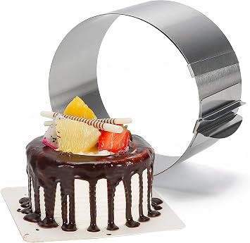 SUMAC Round Cake Mold 18 Gauge Non-Stick Bakeware Tool for Baking, Layering, and Molding for Professional and Home