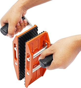 Double Handed Stone Panel Carry Lifter Tools, Panel Clamps, Granite Panel Lifter Tools for Handling Glass Plates Metal Plywood Concrete Surfaces up to 45mm Thick Orange