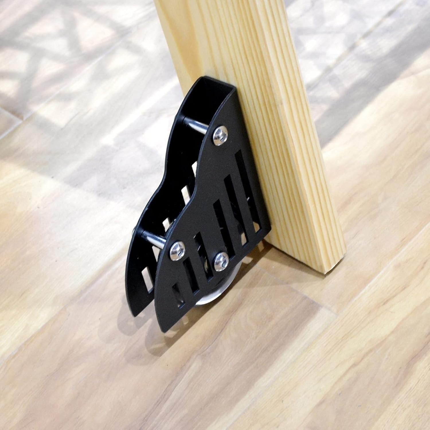 Rolling Library Ladder Hardware Kit - Sliding Barn Door Hardware Track Accessories, Heavy Duty Sliding Ladder Hardware, Carbon Steel Material, with Floor Rollers, Easy to Install