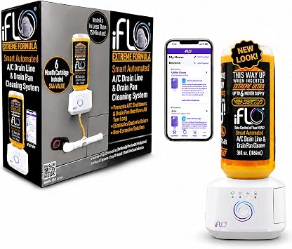 iFLO Smart Automated AC Drain Line HVAC Cleaning System 6 Month Supply