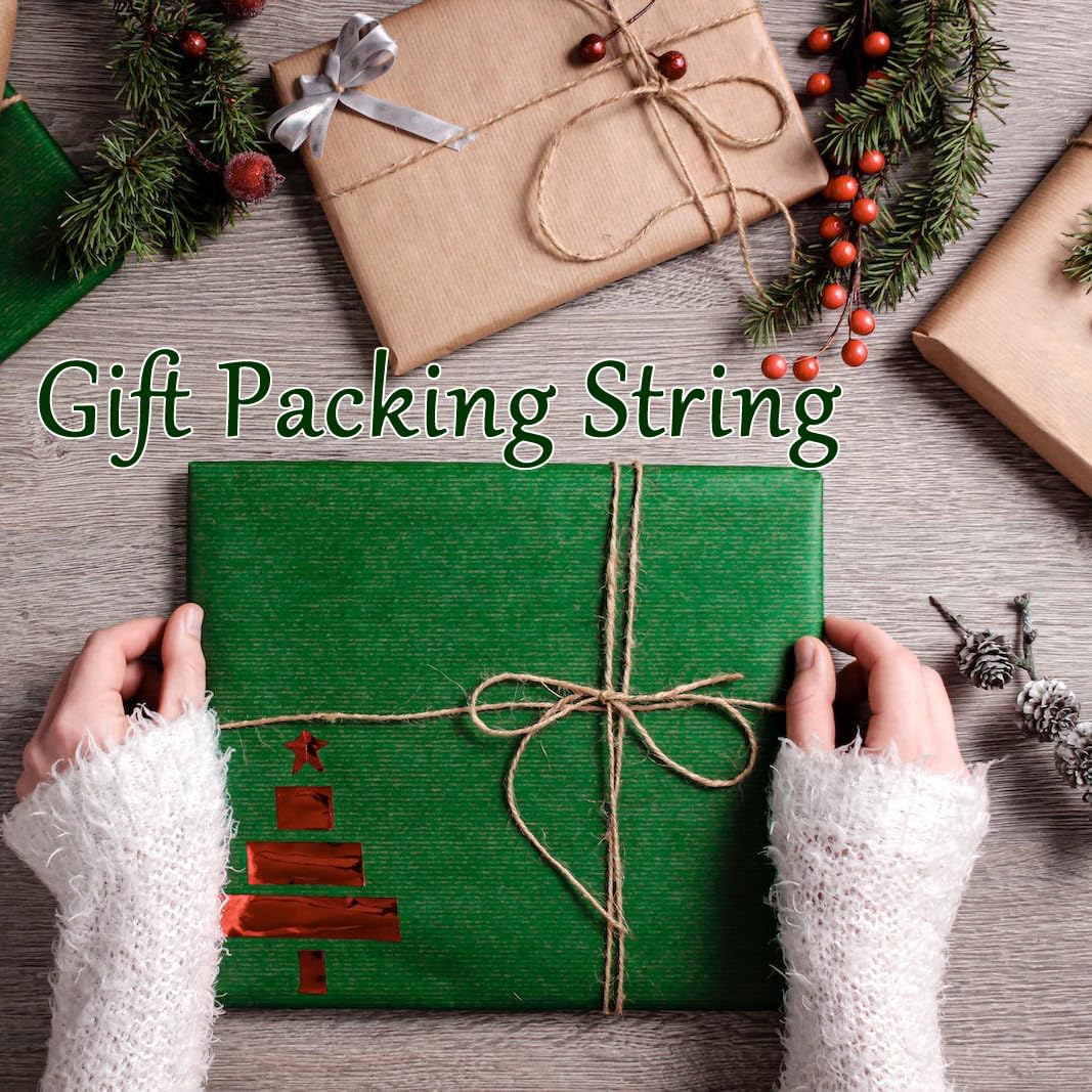 ARISKEY Natural Jute Twine 3mm,1313ft Garden String Long Cord Suitable for Crafting and Weaving Projects,Gardening Purposes and Outdoor Heavy-Duty Use