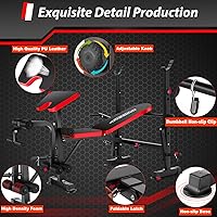 Vista 7 de OPPSDECOR 6 in 1 900LBS Weight Bench with Leg Extension and Leg Curl, Foldable Bench Press Set and Squat Barbell Rack with Preacher Curl, Adjustable