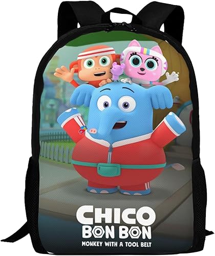 Mochilas Chico Anime Bon Bon Ajustable Portátil Mochila Doble Hombro Bolsa para Mujeres Hombres Escalada Compras Trabajo, Negro -, Mochilas Daypack