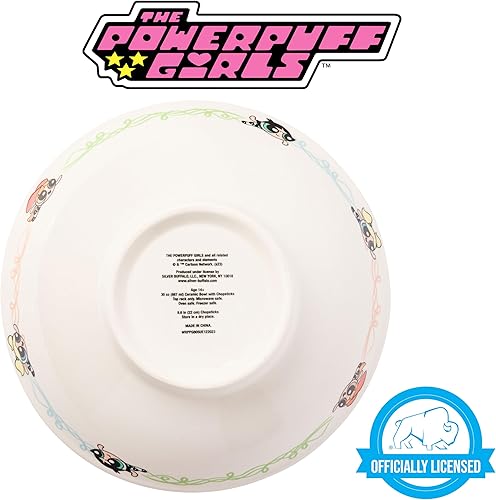 Miniatura 113 de Silver Buffalo The Powerpuff Girls Girl Power Featuring Blossom, Bubbles, and Buttercup Ceramic Ramen Noodle Rice Bowl with Chopsticks, Microwave