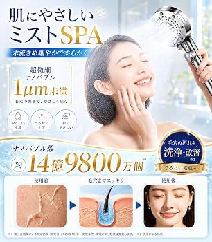 Amazon | シャワーヘッド マイクロナノバブル 強力水流【ナノバブルSPA