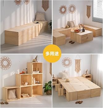 Amazon｜WYTTDBD 木製収納ベッド ユニットベッド 蓋付き大容量収納