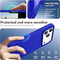 Vista 366 de GONEZ Funda de silicona para iPhone 15 Pro Max, compatible con Magsafe, protector de cámara + protector de pantalla, forro de microfibra suave Negro