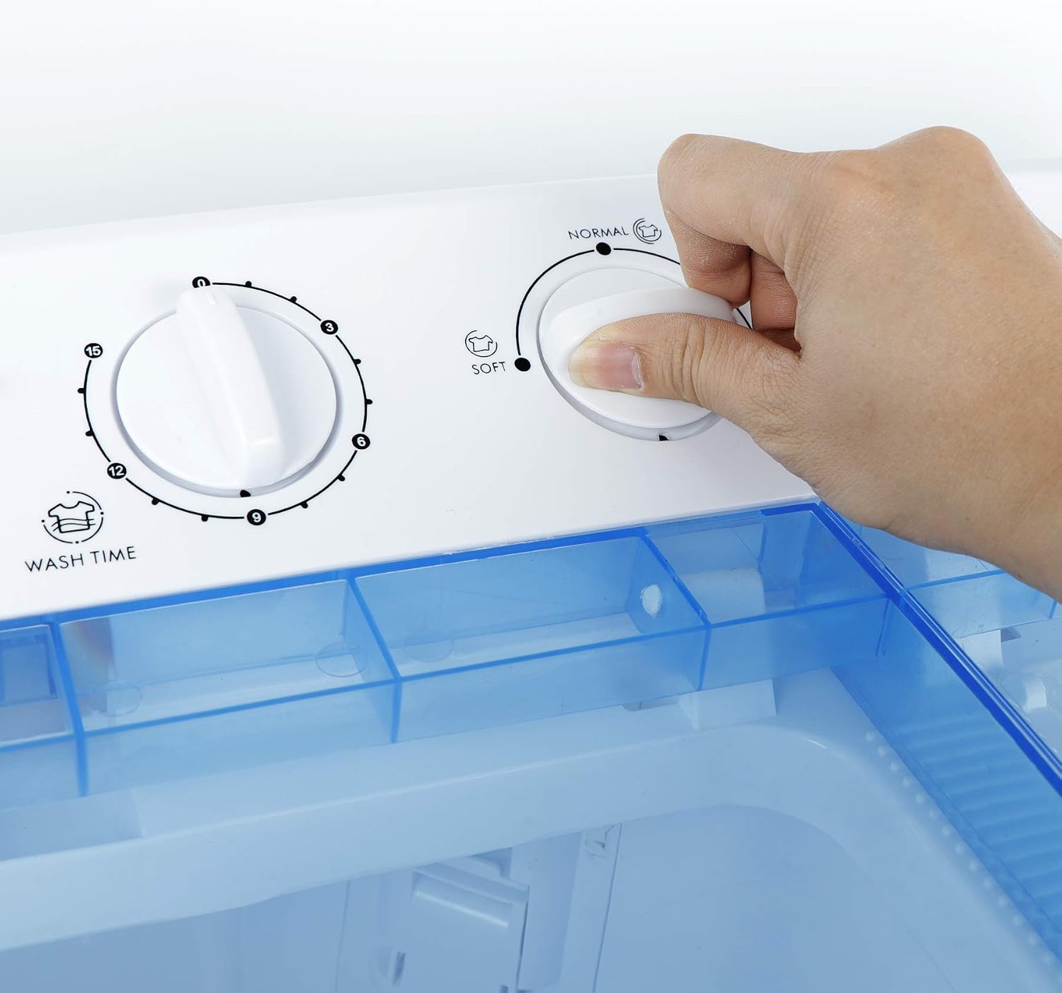 SUPER DEAL 5th Generation Mini Compact Twin Tub Washing Machine 17.6lbs Washer and Spinner 2IN1 Ideal for Dorms, Apartments, RV, Camping
