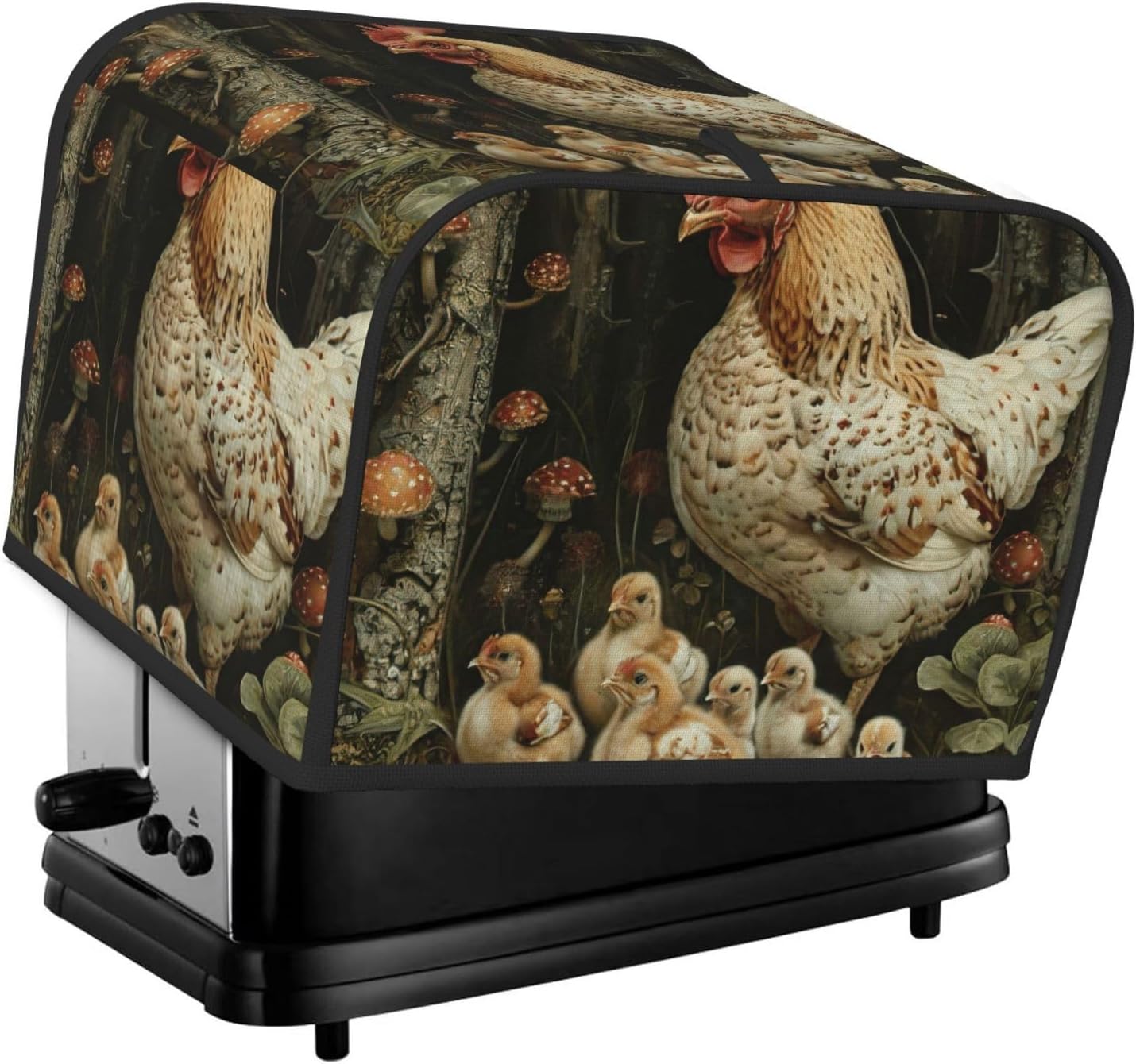 A Brood Of Chickens Print 4-Slice Toaster Cover Kitchen Appliance For Bread Home Protector Daily Usability