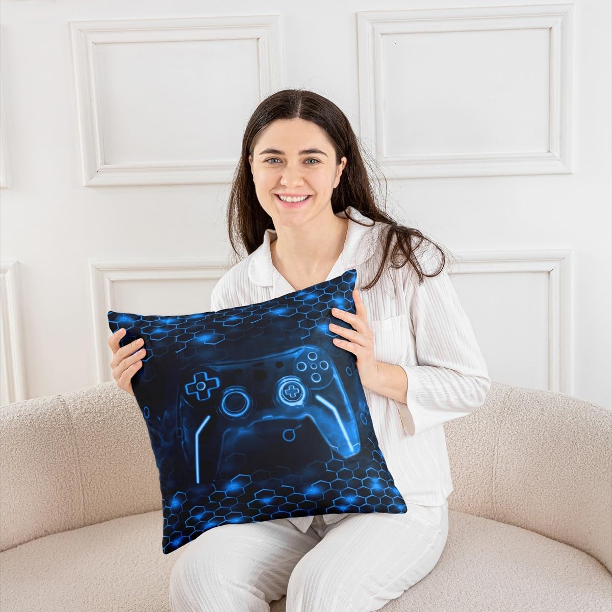 Feelyou Gamer Gaming Throw Pillow Covers Kids Soft Decorative 24 x 24 image 4