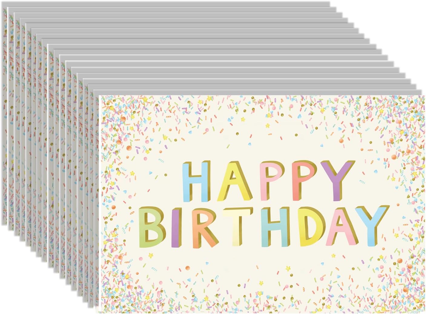 Happy Birthday Confetti Paper Placemats - Disposable Square Party Placemats - 18 Sheets Per Pad American Made