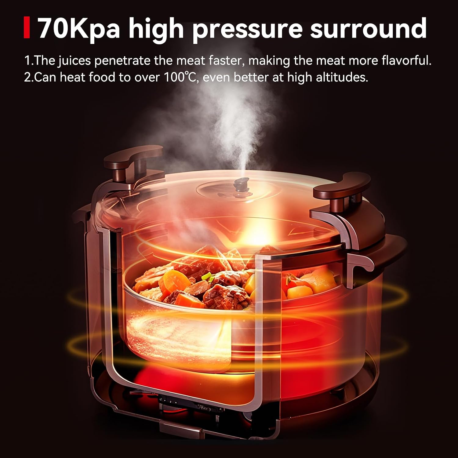 15.8 Qt Commercial Large Electric Pressure Cooker, 10-in-1 Multi-Function Pressure Pot with Steaming Rack & Non-Stick Inner Pot, 24 Hours Preset, Slow Cooker, Steam/Rice Cooker& Auto Keep Warm