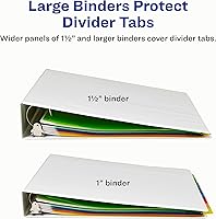 Vista 10 de Separadores Avery de plástico insertables con pestañas, 8 pestañas multicolores, none