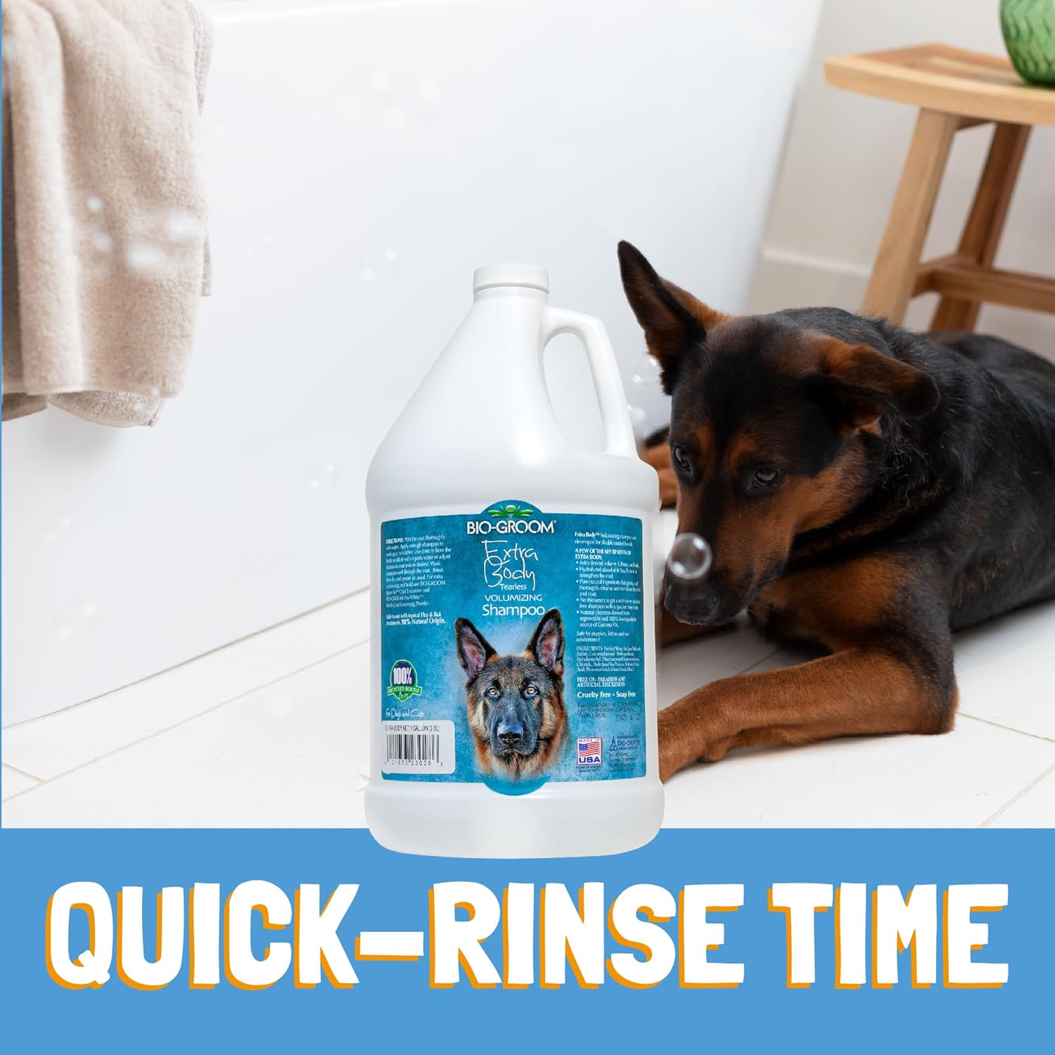 Bio-Groom Extra Body Texturizing Dog & Pet Shampoo - Cat & Dog Grooming Supplies, Gentle Clean, Conditions Skin & Coat, Tearless Puppy Shampoo, Cruelty Free, Made in USA, Tear Free Product - 1 Gallon