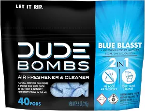 DUDE Wipes DUDE Bombs Toilet Bowl Stank Eliminator, Air Freshener, 40 Count
