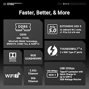 ASUS ROG Maximus Z890 Hero Intel Z890 LGA 1851 ATX Motherboard, Advanced AI PC-Ready, 22+2+1+2 Stages, DDR5, WiFi 7, 3X PCIe 5.0 M.2, Thunderbolt 4, USB Type-C, AI Overclocking/Cooling/Networking