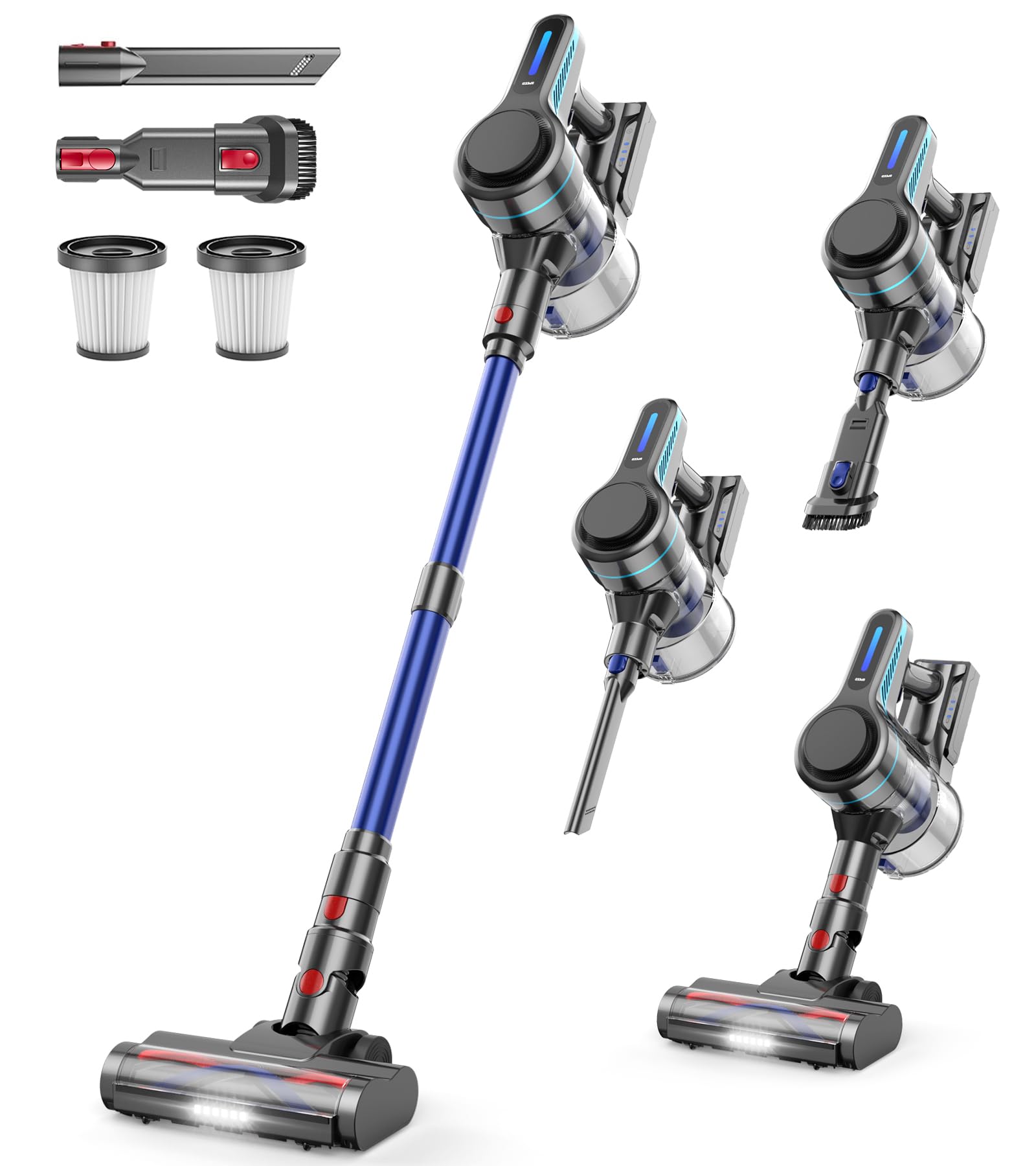 NADALY Cordless Vacuum Cleaner for Home, 8-in-1 Powerful Stick Vacuum Cordless with 45Mins Runtime, Anti-Tangle, Lightweight, 1.5L Dust Cup, Rechargeable Vacuum for Hardwood Floor Carpet Pet Hair