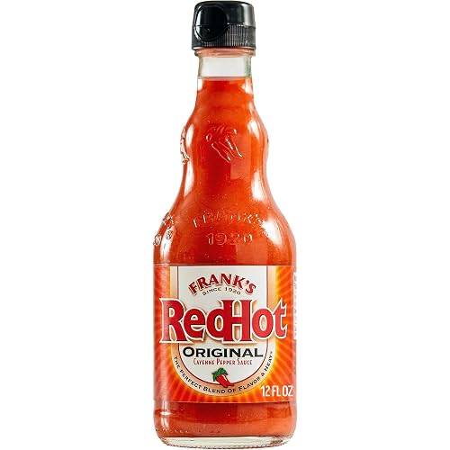 Frank's RedHot Hot Sauce, Original, Made with Cayenne Peppers, Ready-To-Use, Shake or Pour Over Chicken Wings, Sandwiches, Pizza, and More for the Perfect Bend of Flavor and Heat, 12 fl oz