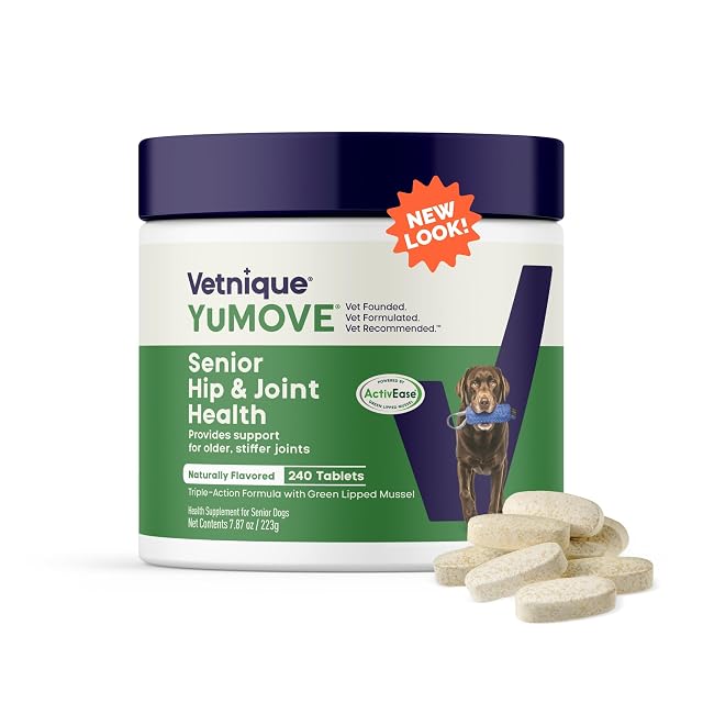 Yumove Hip Joint Supplement for Dogs - with Glucosamine Chondroitin Omega 3 Hyaluronic Acid Green Lipped Mussel Fish