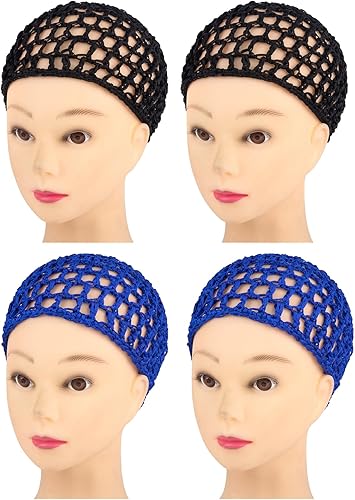 Miniatura 17 de Framendino, Red de ganchillo de malla para el pelo de rayón de punto de redecilla de redecilla de pelo adorno para dormir por la noche, accesorios