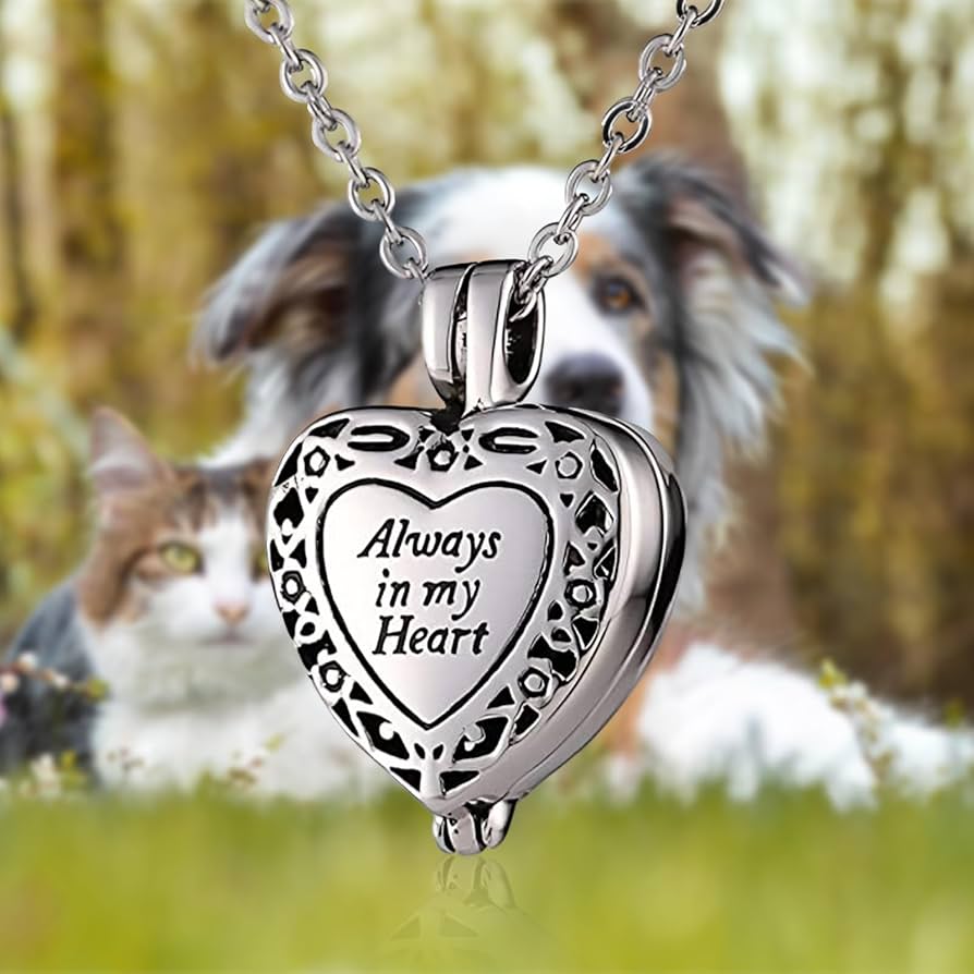 Collana Con Urna Per Ceneri A Cuore In Acciaio Inossidabile - Gioiello Commemorativo Per Uomini E Donne - Foto 2