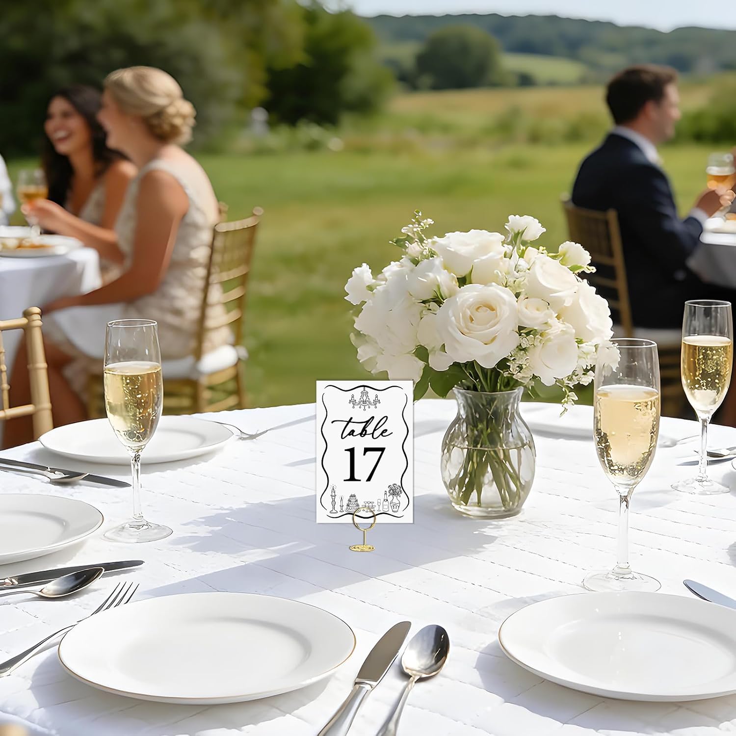 Wedding Table Numbers 1-20 with 20Pcs Gold Table Card Holders