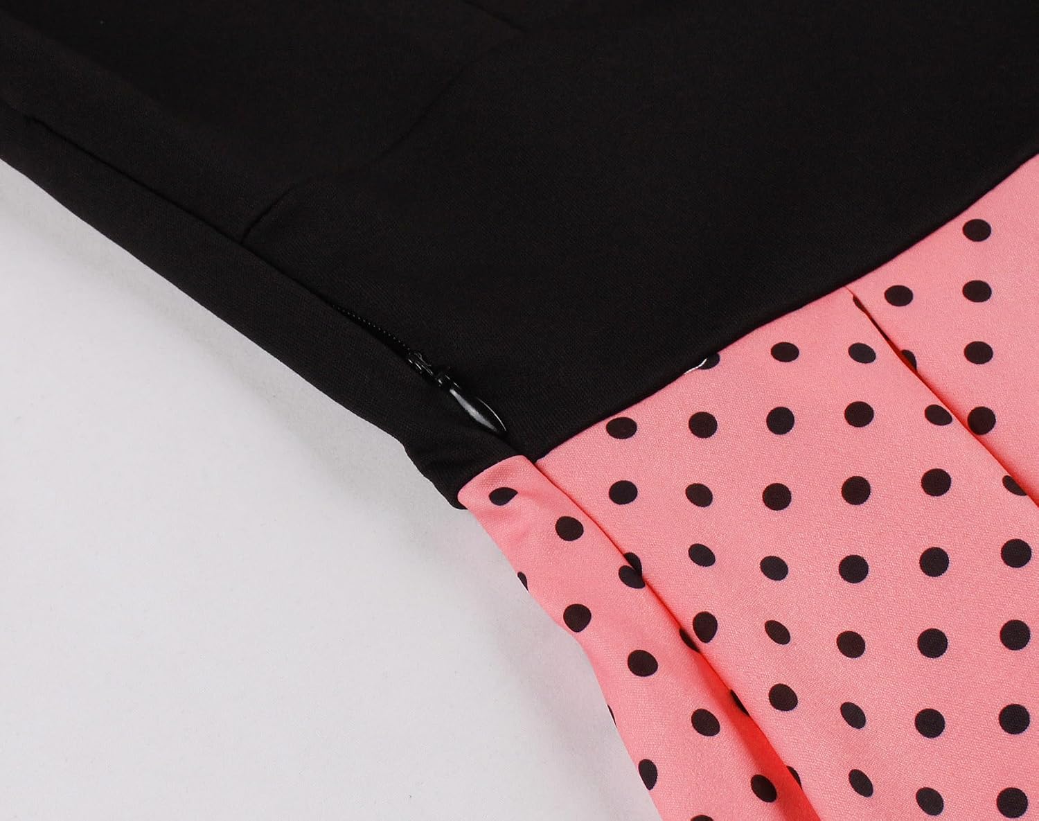 Robe Vintage Années 50 - Noir à Pois - Corsetée Et Plissée - Bureau, Soirée, Cocktail