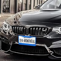 Vista 6 de Marco para matrícula de automóvil, 2 marcos para matrícula delantera y trasera, impermeables, mate, con tapas de tornillos antirrobo, juego