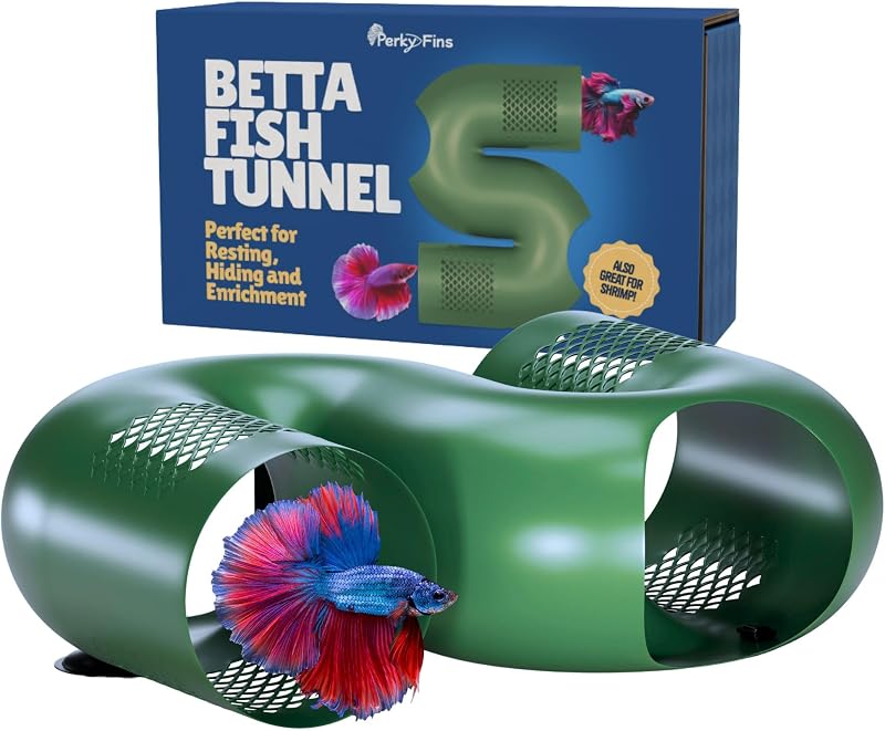 Túnel e Esconderijo para Betta em Aquário Perky Fins Verde