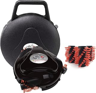 Grillbot Robot de Nettoyage de Gril Automatique avec brosses en Nylon et étui de Transport - Nettoyant pour Gril de Barbecue - Brosse de Gril - Grattoir de Gril - Accessoires de Barbecue (Noir)