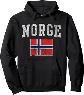 Norge Flag Norwegian Norway Retro Distressed Couples Groups Pullover Hoodie