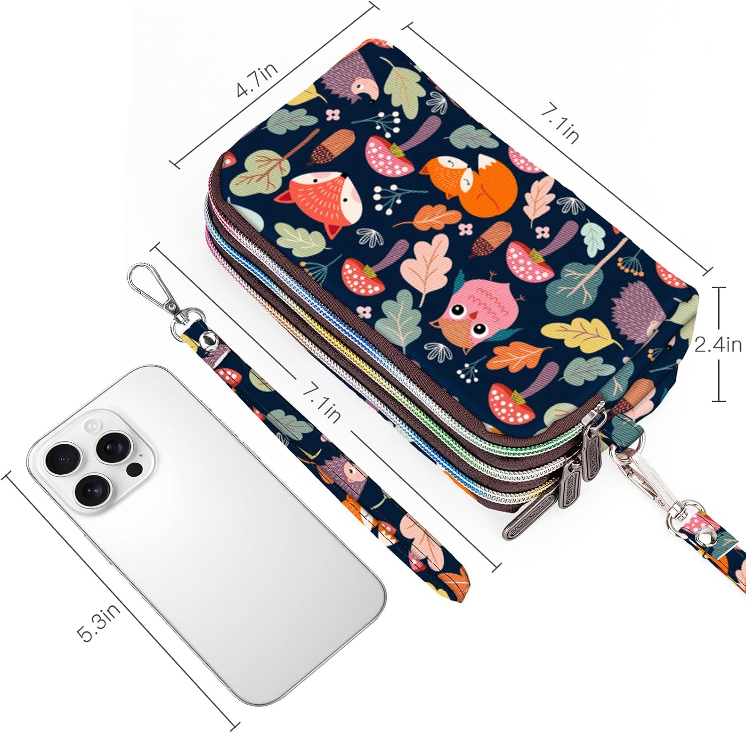 BIAOTIE Large Capacity Wristlet Wallet - Women Printed Nylon Waterproof Handbag Clutch Purse image 4