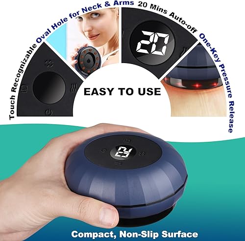 Vista 5 de Juego de terapia de ventosas eléctricas, kit de ventosas inteligentes 5 en 1 para terapia de masaje con 12 niveles de temperatura y succión