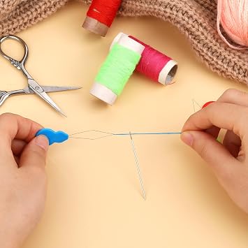 Pack of 10 Needle Threader Plastic Sewing Needles Threader Hand Machine Sewing Threader Tool Threading Aid Sewing Machine Threader Mini Needle Threader for Needle Eye Hand Sewing Tool
