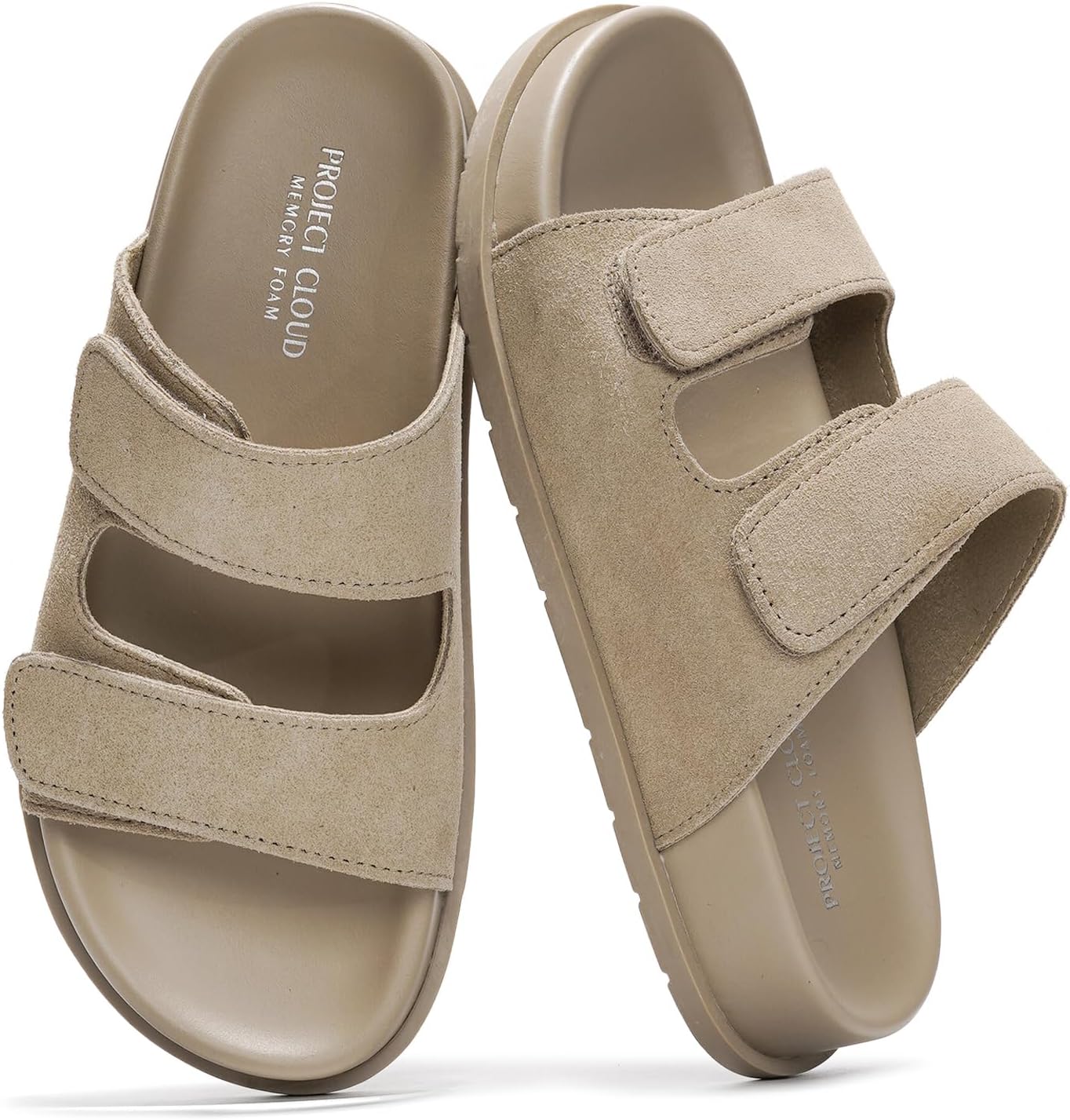 Project Cloud Platform Summer Sandals for Women 2025 – Comfortable and Adjustable Straps Summer Slides with Memory Foam Insole – Non-Slip Casual Womens Sandals