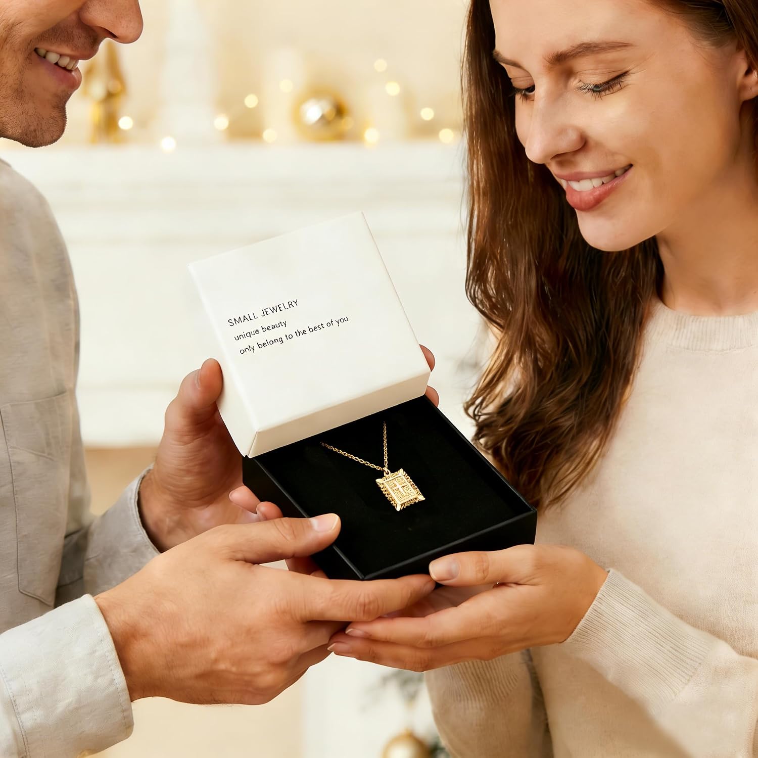 Cross Pendant Necklace for Women Men, 14K Gold/Silver Plated Square Faith Christian Figaro Chain Religious Jewelry Gift for Christian