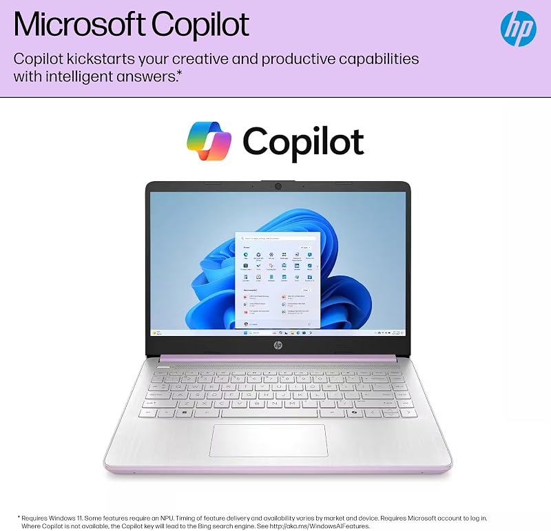 HP Ultrabook 14 Laptop Computer Business Study & Home 2025, Lifetime MS Office + Windows 11 Pro, Quad-Core Intel CPU, 8GB RAM & 628GB Storage (128GB UFS+500GB Ext), Wi-Fi 6, HubxcelAccessory, Lavender image 5