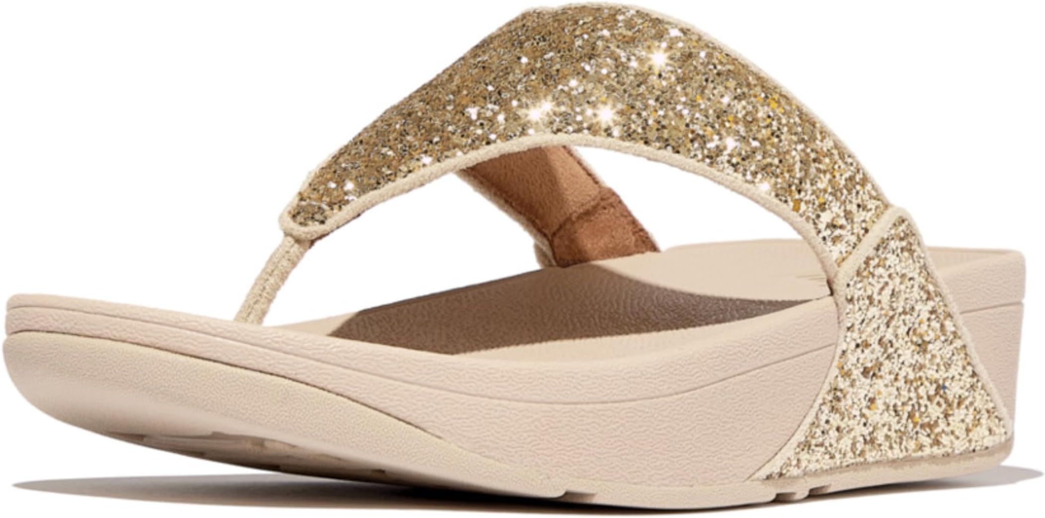 Women's Lulu Glitter Flip Flops, Toe-Post Sandals, Comfortable with Natural Arch Support