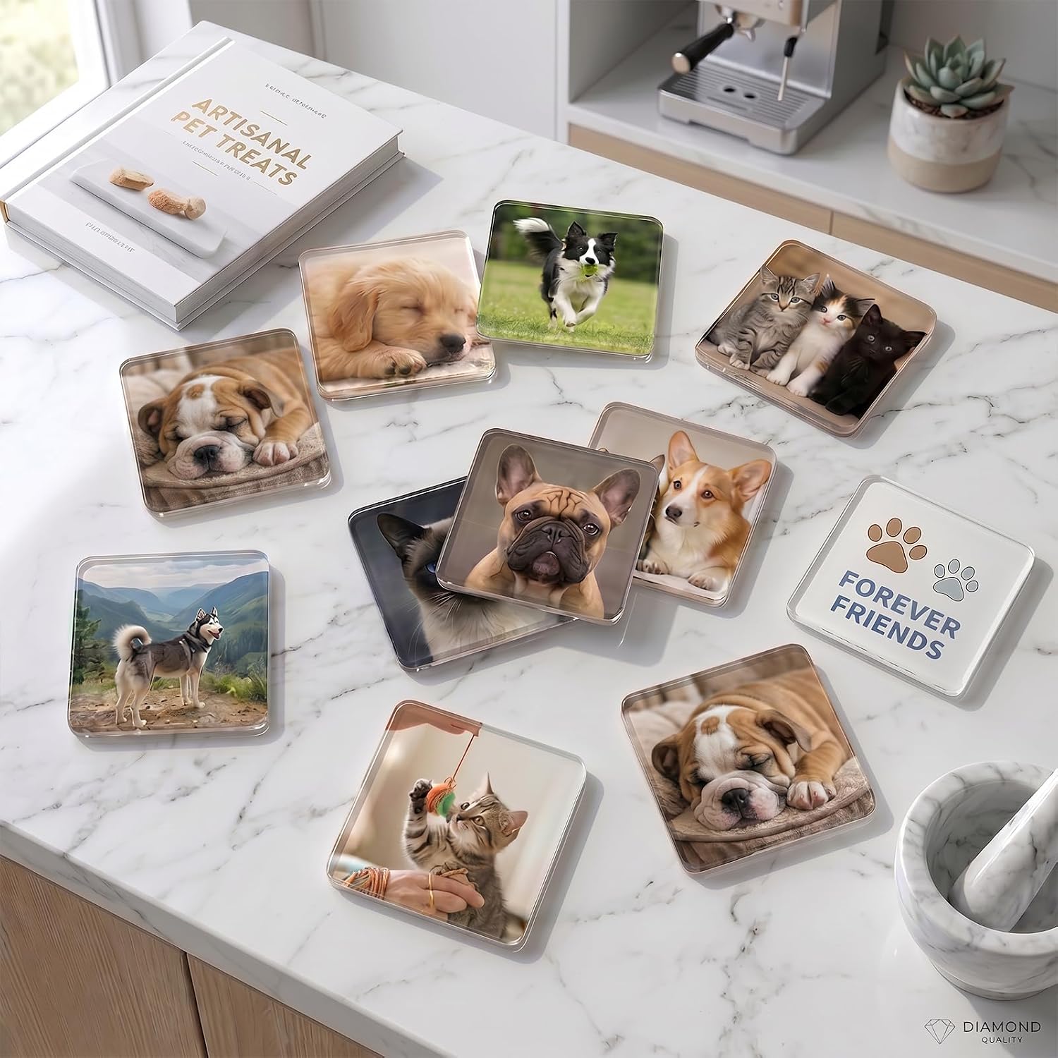 15 Pcs DIY Acrylic Fridge Magnet Square Decorative Refrigerator Magnet with Adhesive Backing,Blank White Cards Ferrite Magnets Set for Souvenir,Office,Classroom, Kitchen(2 Inch,50 Piece) image 5
