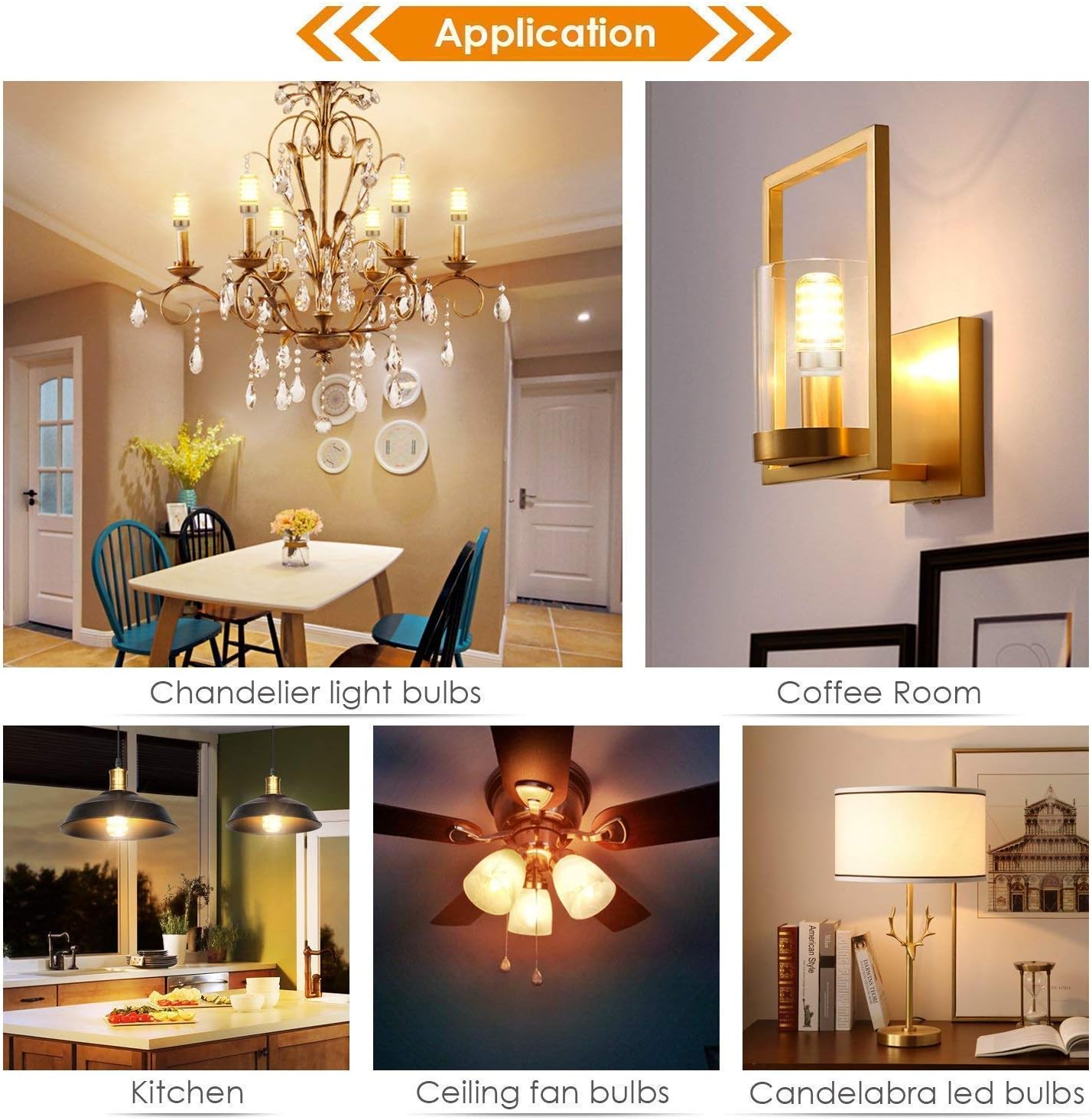 LED Corn Light Bulbs (6 Pack) E14 Base LED Candelabra Bulb,12W (100W Incandescent Bulbs) Decorative Candle Base E14 Corn 3000K Warm White LED Chandelier Bulbs,AC85-265V