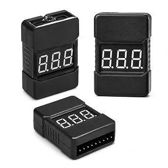 3Pack LiPo Battery Checker 1-8S RC Voltage Tester Low Voltage Alarm | LED Indicator Battery Monitor with Buzzer Alert Overcharge Overdischarge Protection for Li-Ion LiMn Drone Batteries