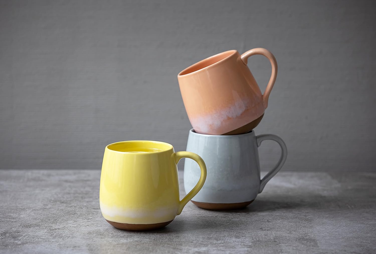 COLLECTIVE HOME - Reactive Glaze Coffee Mug Ceramic Tea Cup for Office and Home, 18 oz, Dishwasher and Microwave Safe(Set of 3) image 4