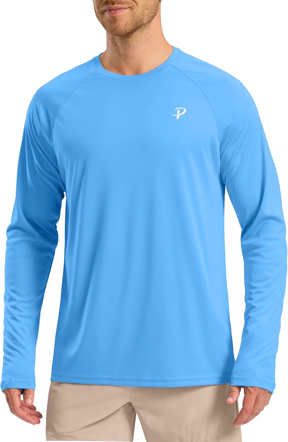 Pudolla Men's Sun Protection Shirts UV SPF UPF 50+ Rash Guard Long Sleeve Lightweight Quick Dry Brethable Swimming Fishing