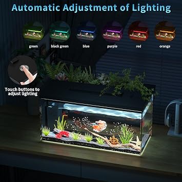 ERAARK 3.7 Gallon Betta Fish Tank self Cleaning,Smart Aquarium Aquarium kit with Filter Light Water Pump (Black)