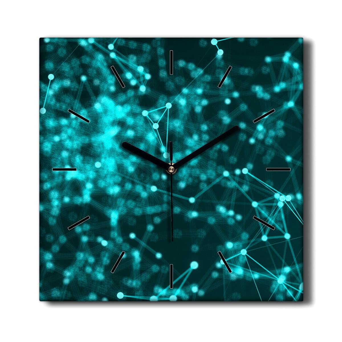 Horloge sur Toile 30x30cm Points imprimée pour un salon moderne