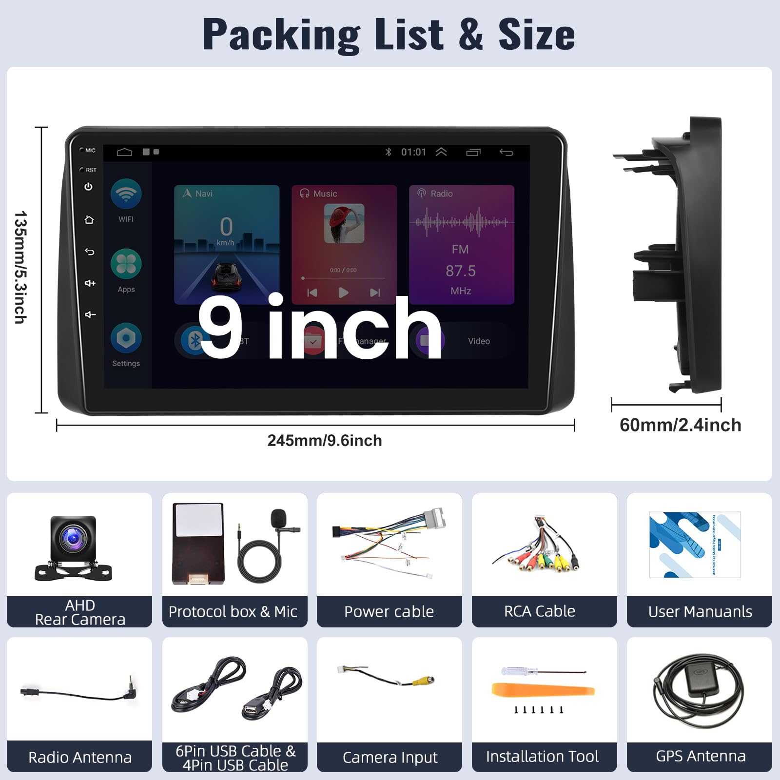Produktbild von Generisch Android-Autoradio, 9 Zoll, Android 13, HD-Touchscreen Für Citroen Berlingo 2008-2019