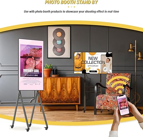 Miniatura 2 de MWE Pantalla de señalización digital móvil de 43 pulgadas con funda de vuelo, quiosco portátil de publicidad de pantalla táctil UHD para cabina de