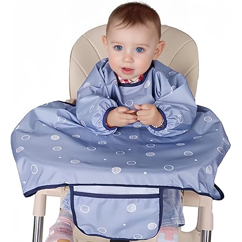 Adjustable Long Sleeve Baby Bibs for High chair, Toddlers 6-36 months